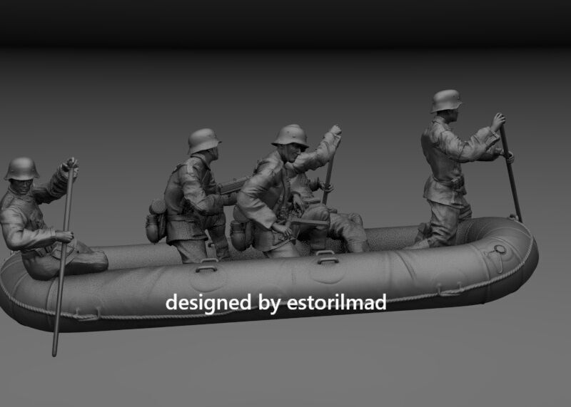 WW2 GERMAN ASSAULT SOLDIERS WITH AN ASSAULT RAFT 3D print model_2