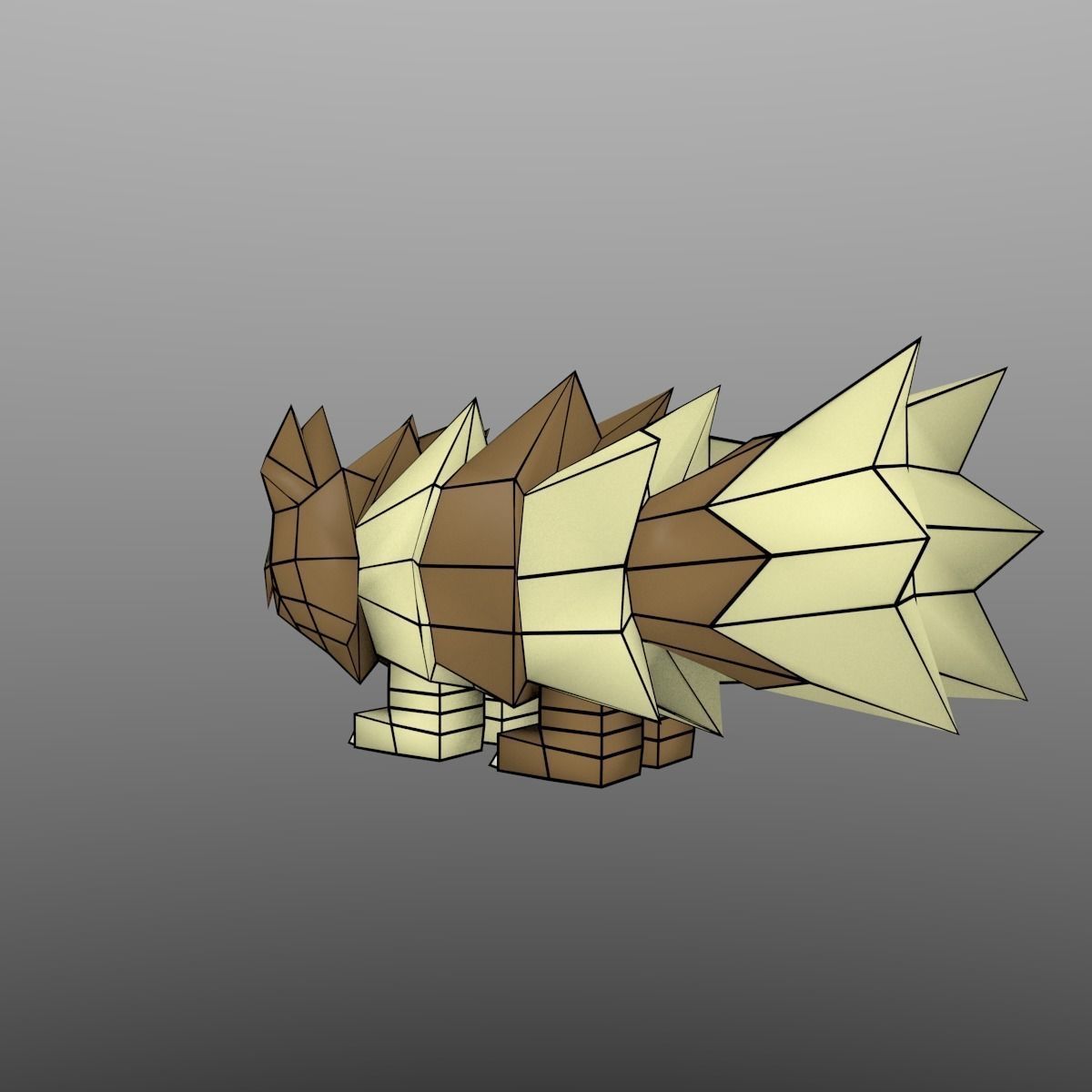 Zigzagoon Animated Pokemon Low-poly 3D model_7