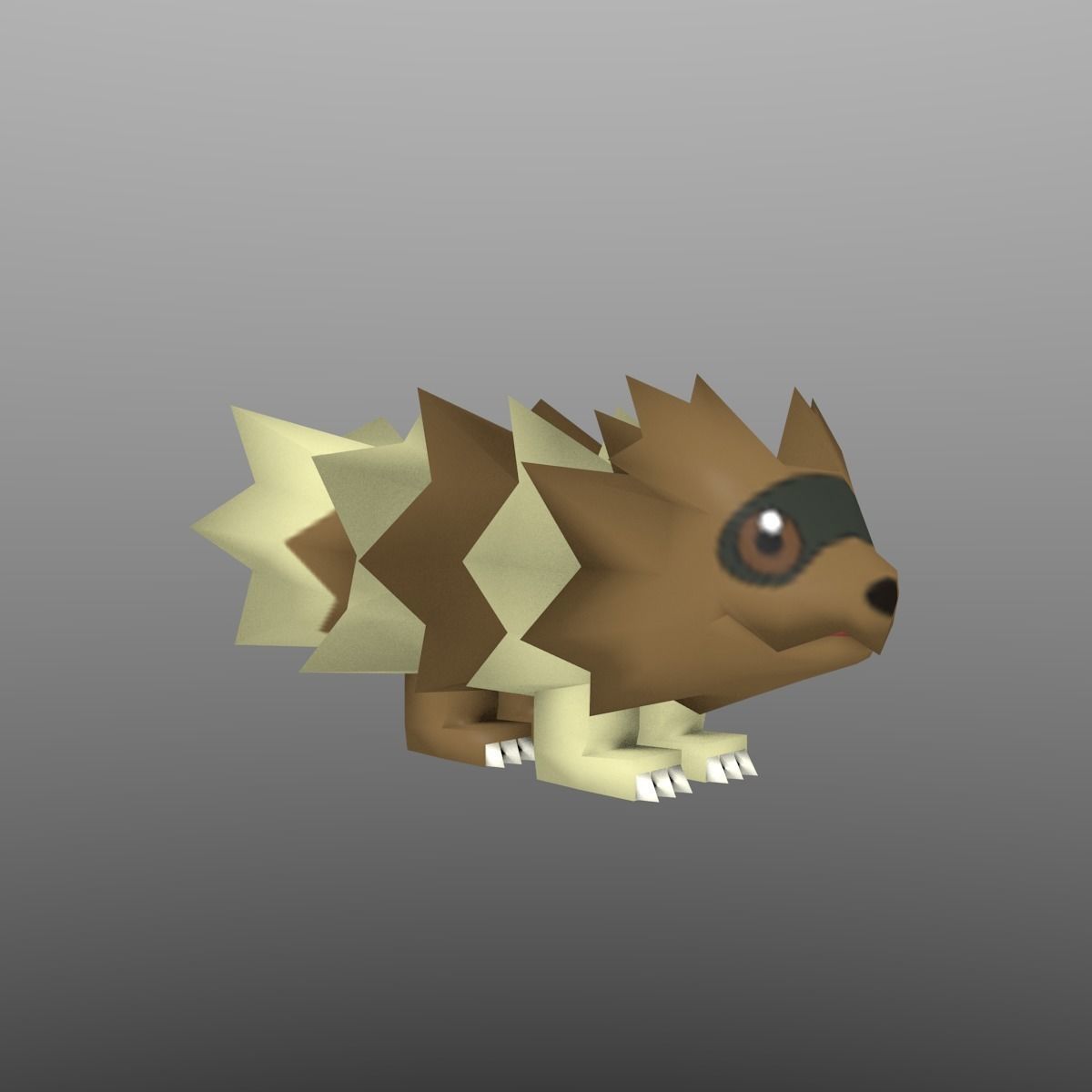 Zigzagoon Animated Pokemon Low-poly 3D model_11