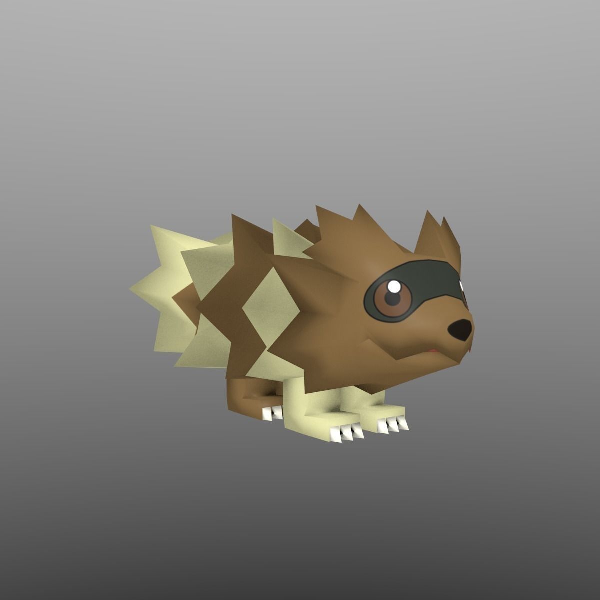 Zigzagoon Animated Pokemon Low-poly 3D model_4