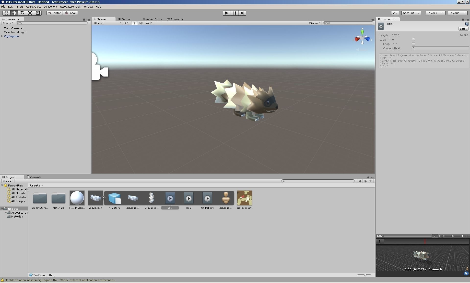 Zigzagoon Animated Pokemon Low-poly 3D model_3