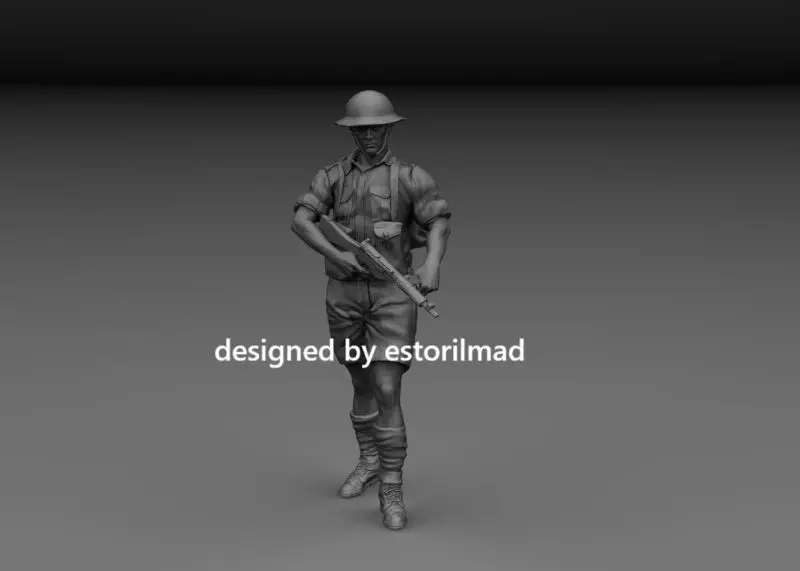 WW2 BRITISH SOLDIER AFRICA 8 ARMY EL ALAMEIN v4 3D print model_0