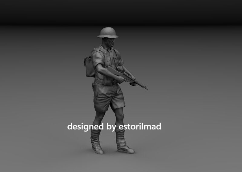 WW2 BRITISH SOLDIER AFRICA 8 ARMY EL ALAMEIN v4 3D print model_1