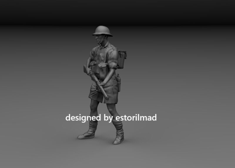 WW2 BRITISH SOLDIER AFRICA 8 ARMY EL ALAMEIN v2 3D print model_1