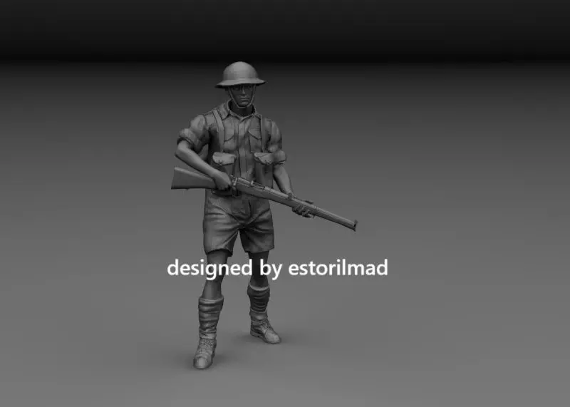 WW2 BRITISH SOLDIER AFRICA 8 ARMY EL ALAMEIN v2 3D print model_0