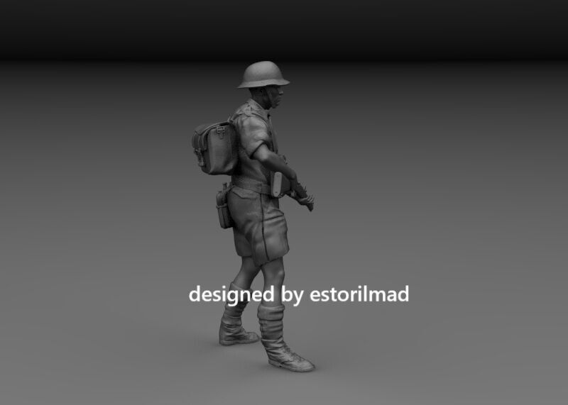 WW2 BRITISH SOLDIER AFRICA 8 ARMY EL ALAMEIN v2 3D print model_2