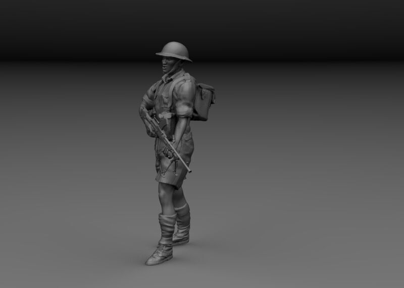 WW2 BRITISH SOLDIER AFRICA 8 ARMY EL ALAMEIN v1 3D print model_1