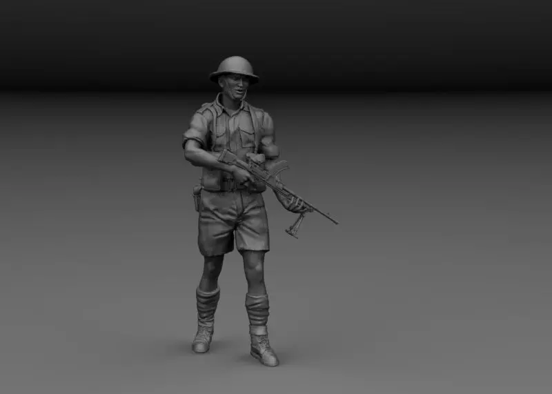 WW2 BRITISH SOLDIER AFRICA 8 ARMY EL ALAMEIN v1 3D print model_0