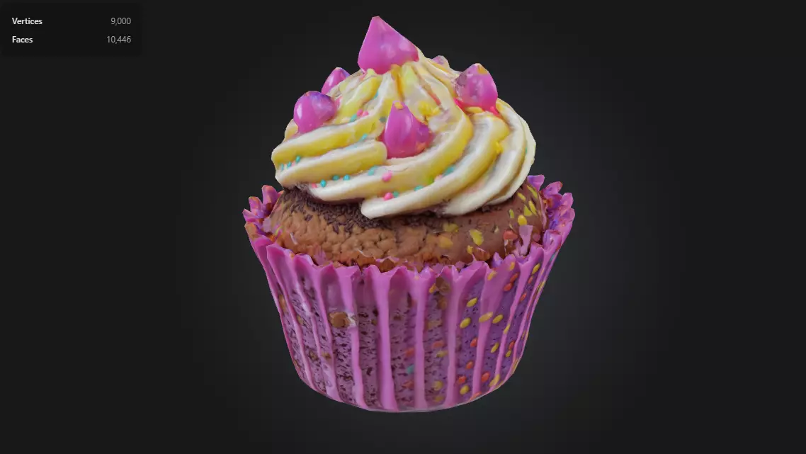 Fantasy Cupcake Stylized Dessert 3D Model 3D model_0