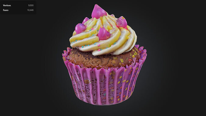 Fantasy Cupcake Stylized Dessert 3D Model 3D model