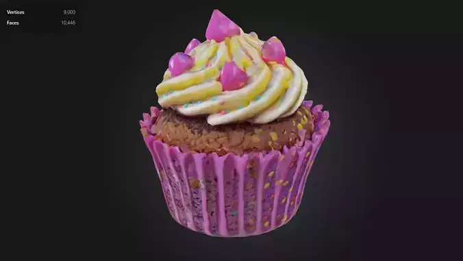 Fantasy Cupcake Stylized Dessert 3D Model
