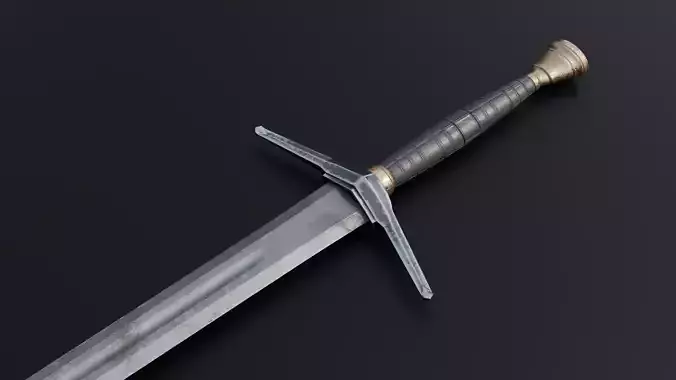 Realistic Medieval Sword Low-poly 3D model