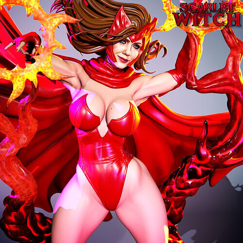 SCARLET WITCH - SEMI REAL  FAN ART  3D print model