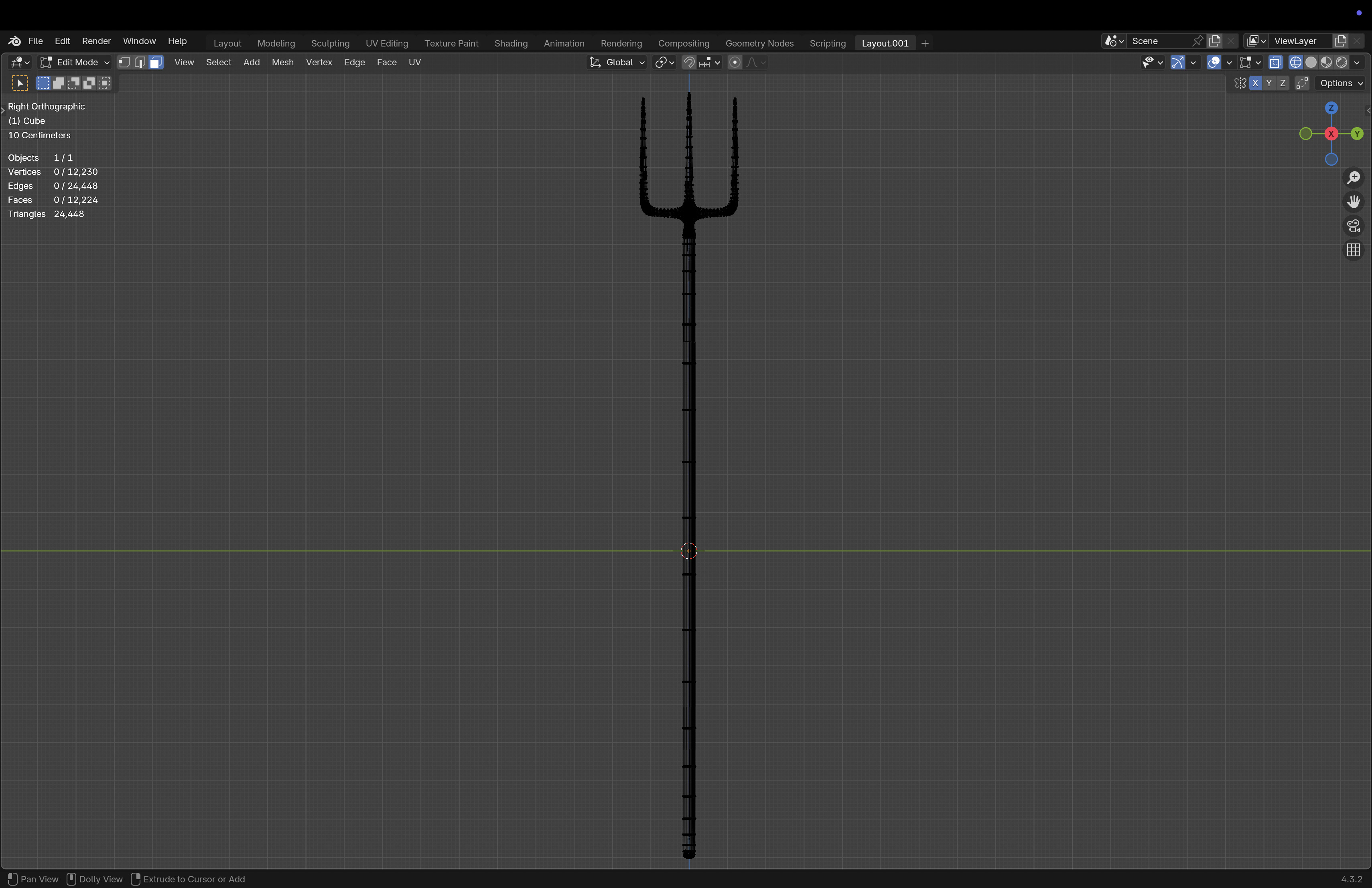 Rusty Pitchfork 3D model_5
