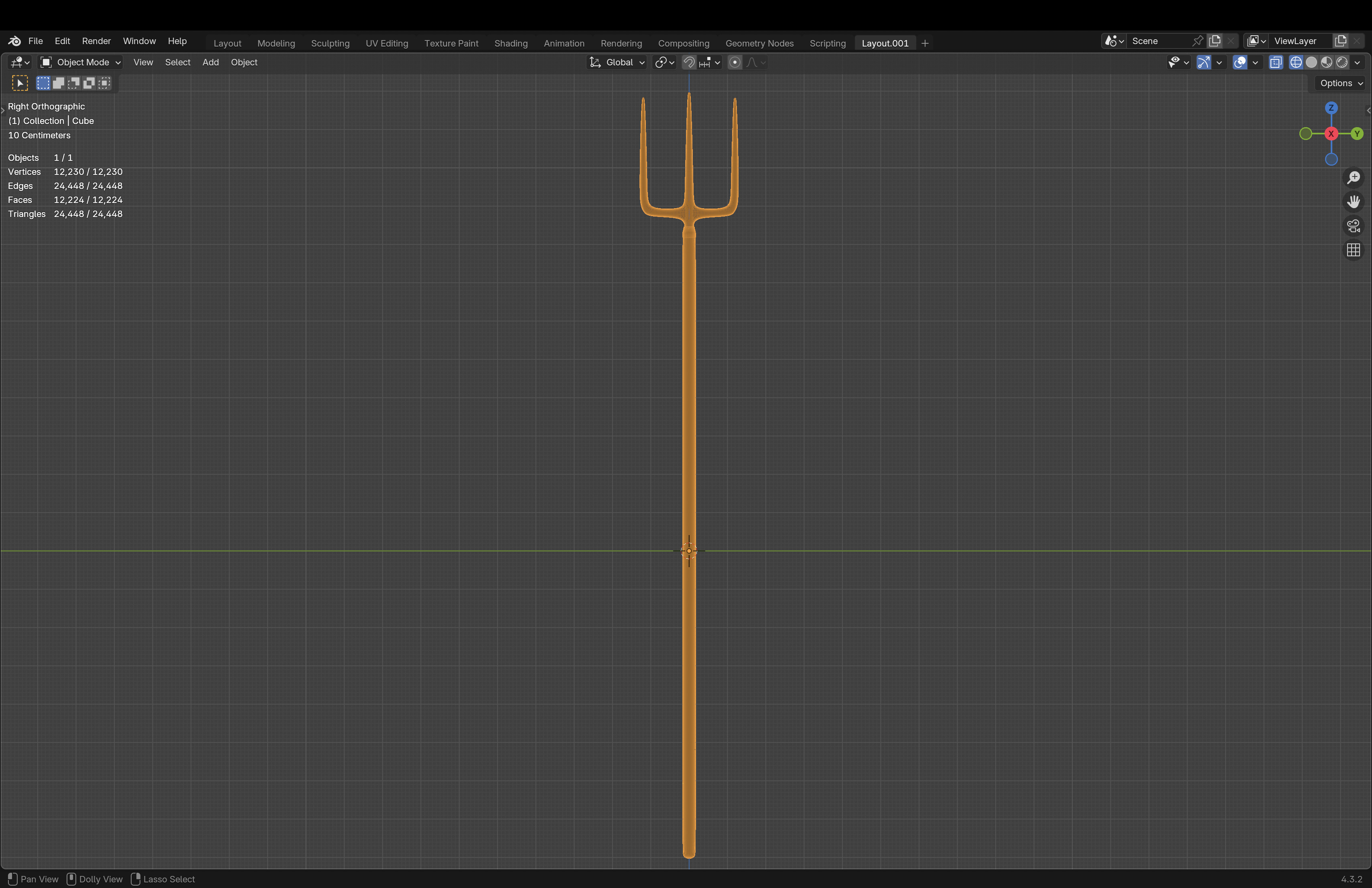 Rusty Pitchfork 3D model_8
