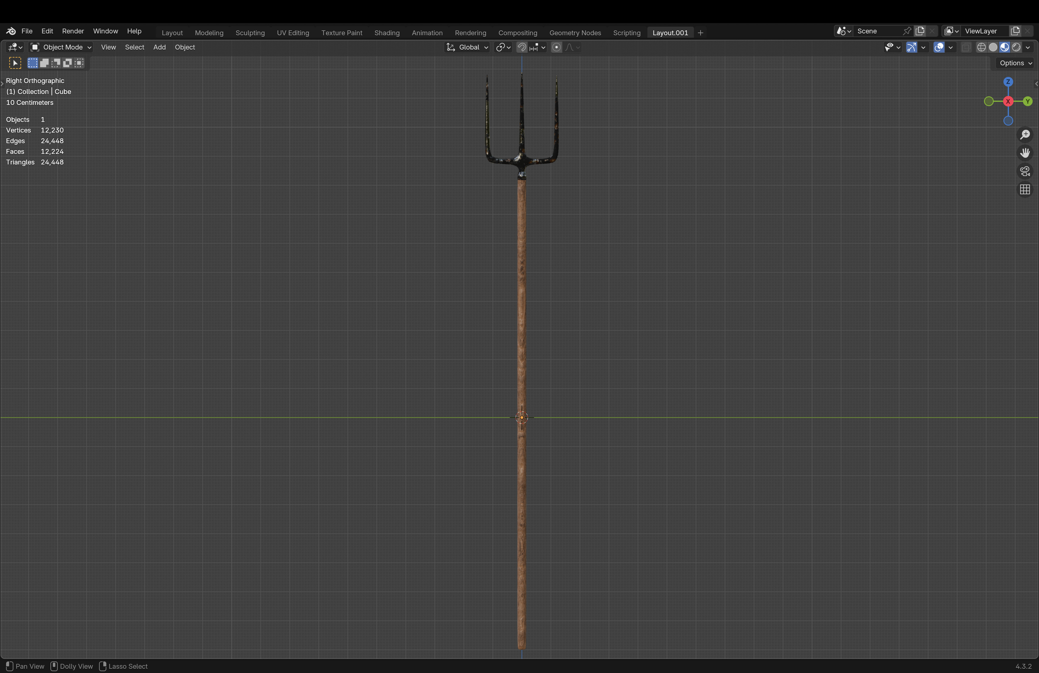 Rusty Pitchfork 3D model_3