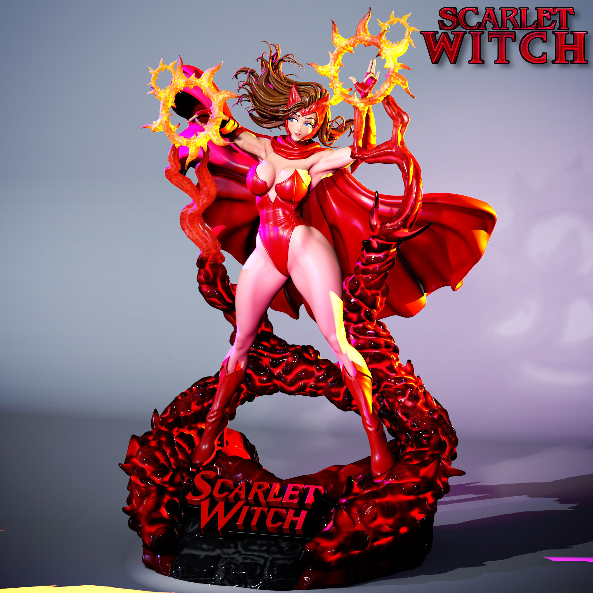 SCARLET WITCH - ANIME FAN ART 3D print model 3D print model_5