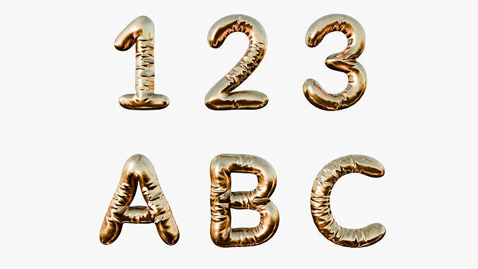 ABC baloons Low-poly 3D model