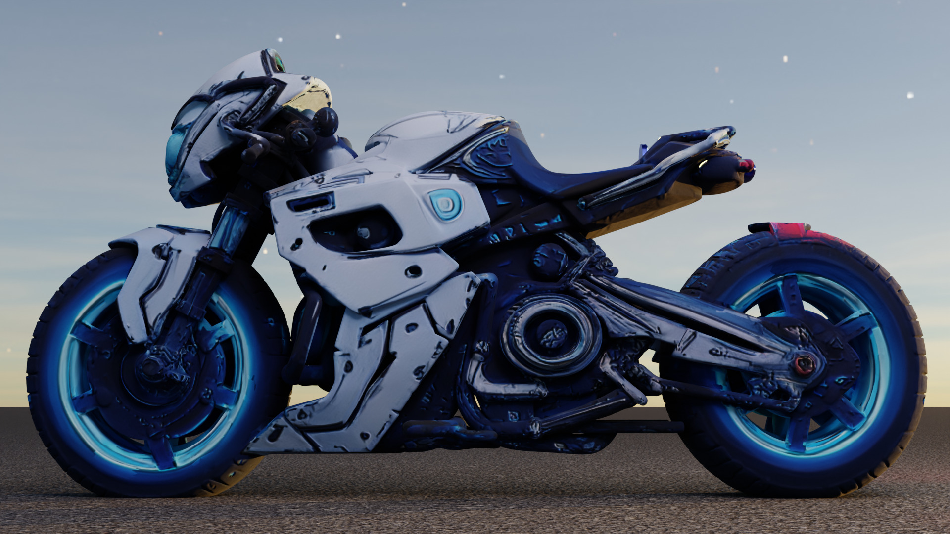 Voidrunner Sci-Fi Motorcycle 3D Model Low-poly 3D model_5