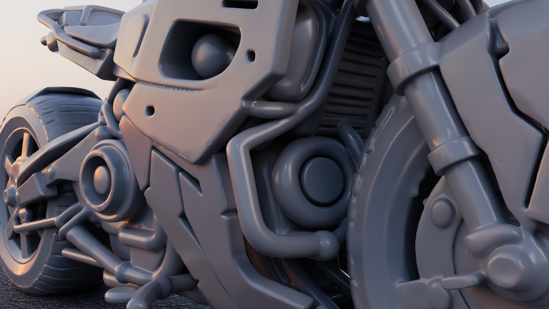 Voidrunner Sci-Fi Motorcycle 3D Model Low-poly 3D model_3