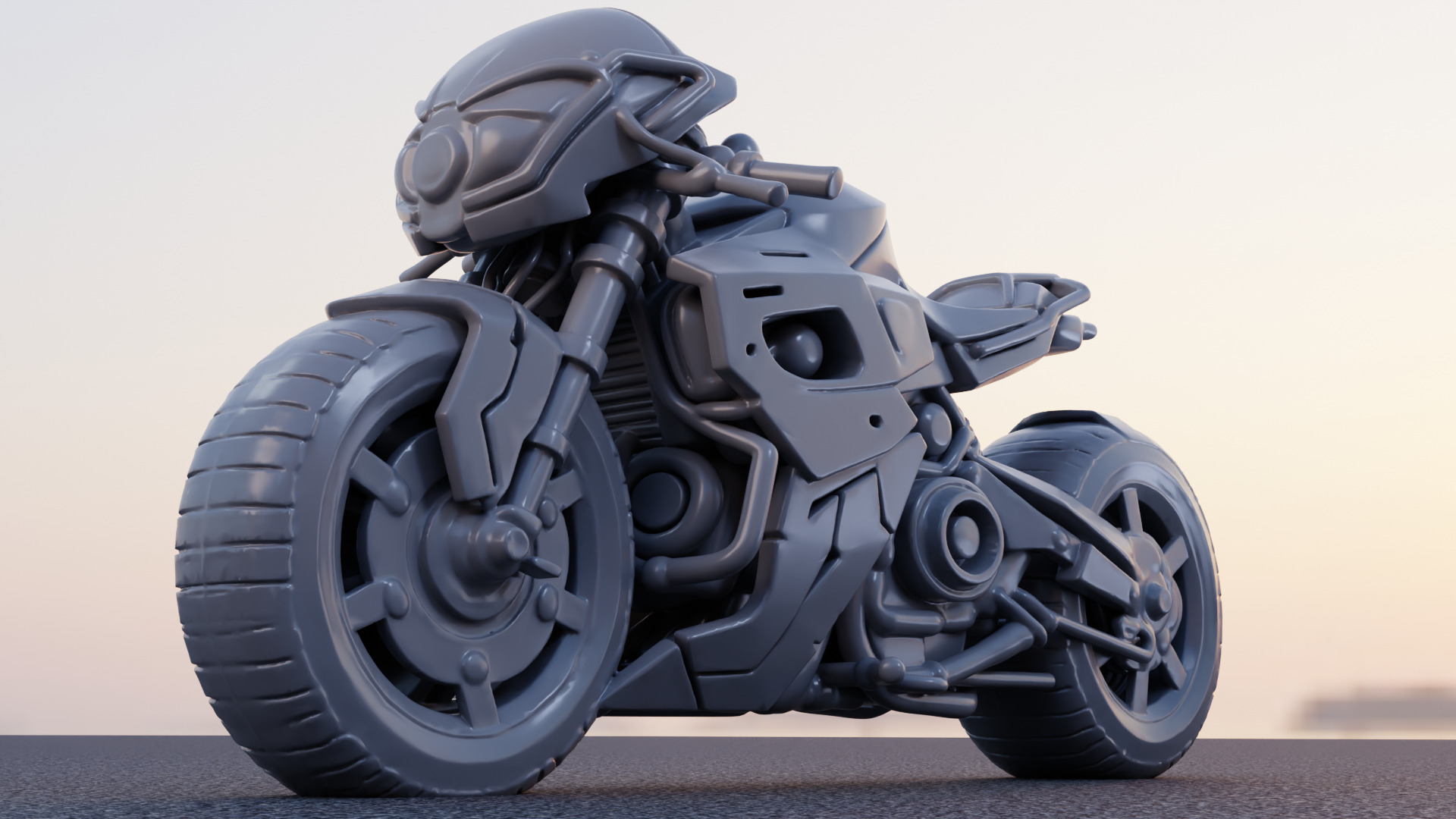 Voidrunner Sci-Fi Motorcycle 3D Model Low-poly 3D model_8