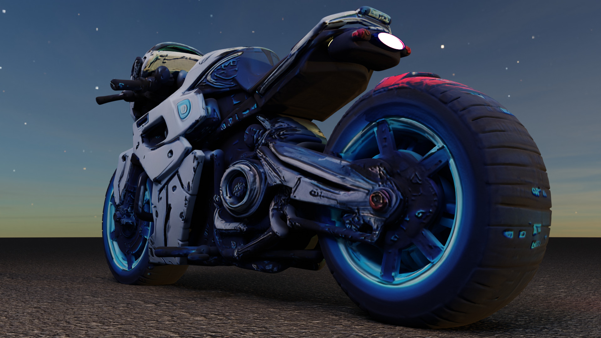 Voidrunner Sci-Fi Motorcycle 3D Model Low-poly 3D model_4