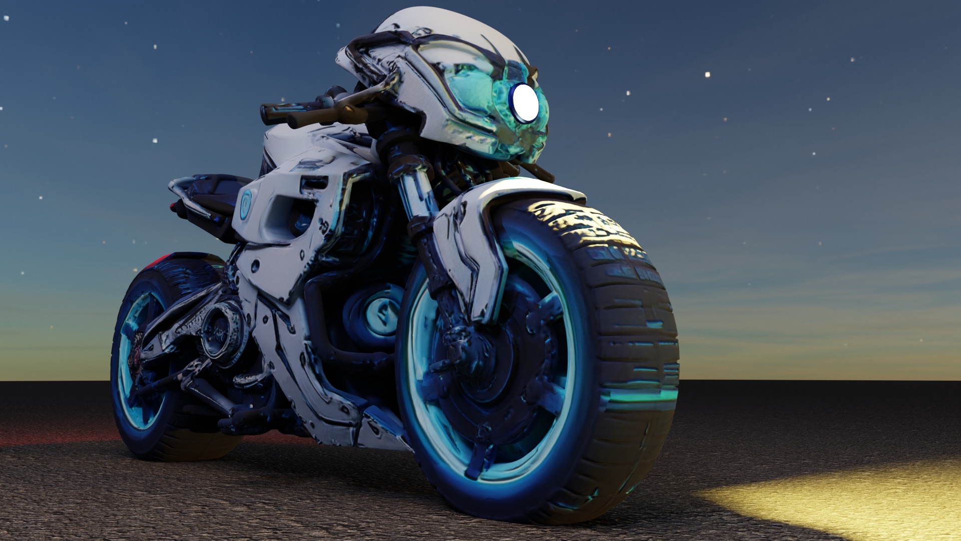 Voidrunner Sci-Fi Motorcycle 3D Model Low-poly 3D model_9