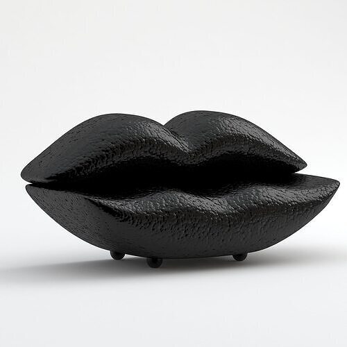 Lips Sofa Black 3D model