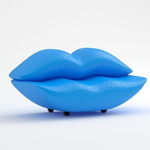 Lips Sofa Blue 3D model