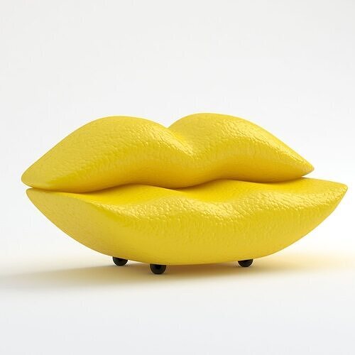 Lips Sofa yellow 3D model