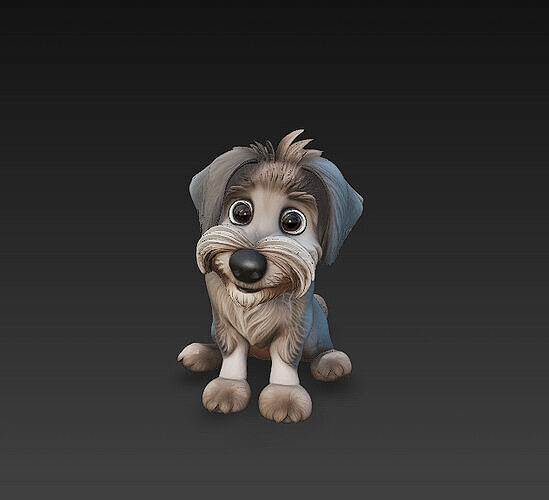 Dog Realistic 3D Model- Low Poly Realistic  Low-poly 3D model