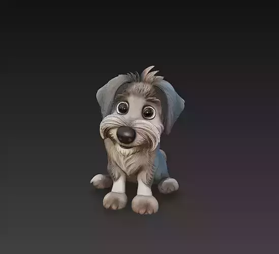 Dog Realistic 3D Model- Low Poly Realistic  Low-poly 3D model