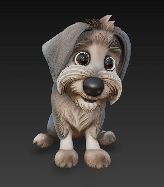 Dog Realistic 3D Model- Low Poly Realistic  Low-poly 3D model_1