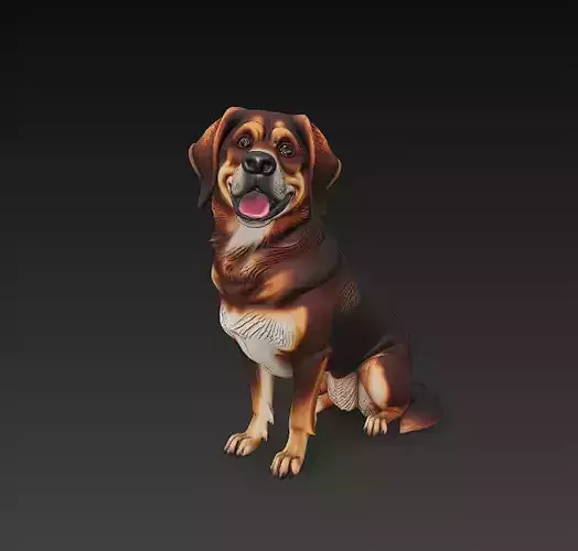 Dog Realistic 3D Model- Low Poly Realistic