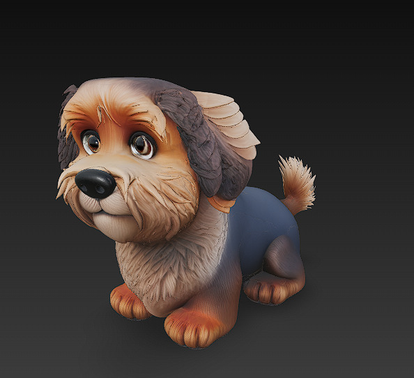 Dog Realistic 3D Model- Low Poly Realistic Low-poly 3D model_2