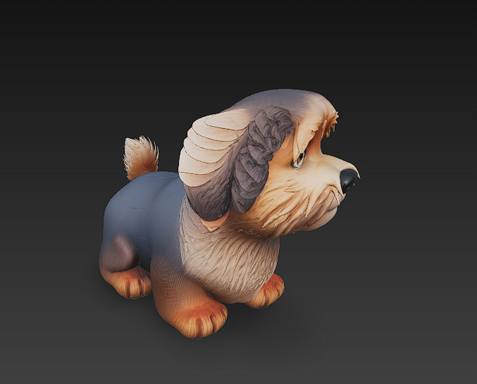 Dog Realistic 3D Model- Low Poly Realistic Low-poly 3D model_3