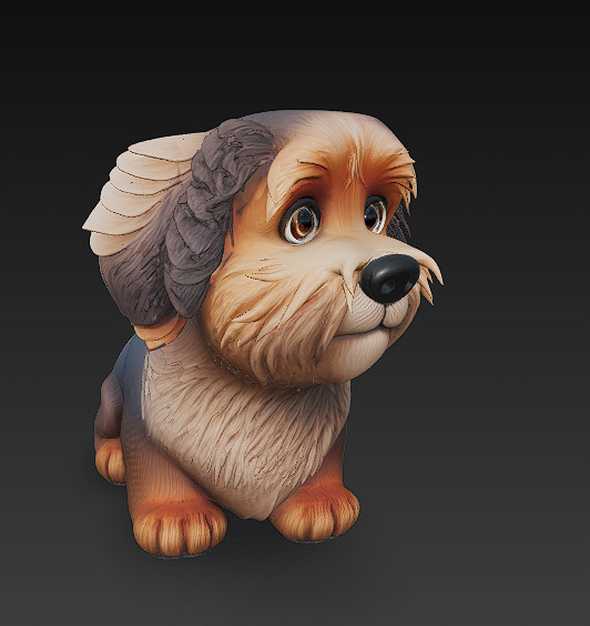 Dog Realistic 3D Model- Low Poly Realistic Low-poly 3D model_1