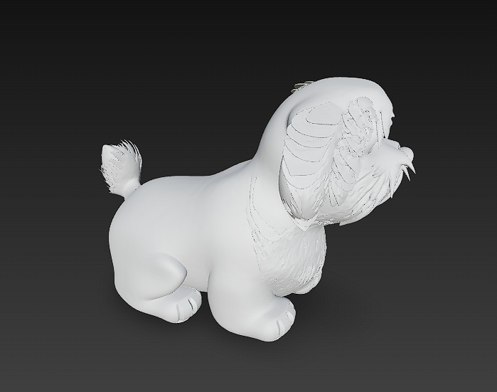 Dog Realistic 3D Model- Low Poly Realistic Low-poly 3D model_10