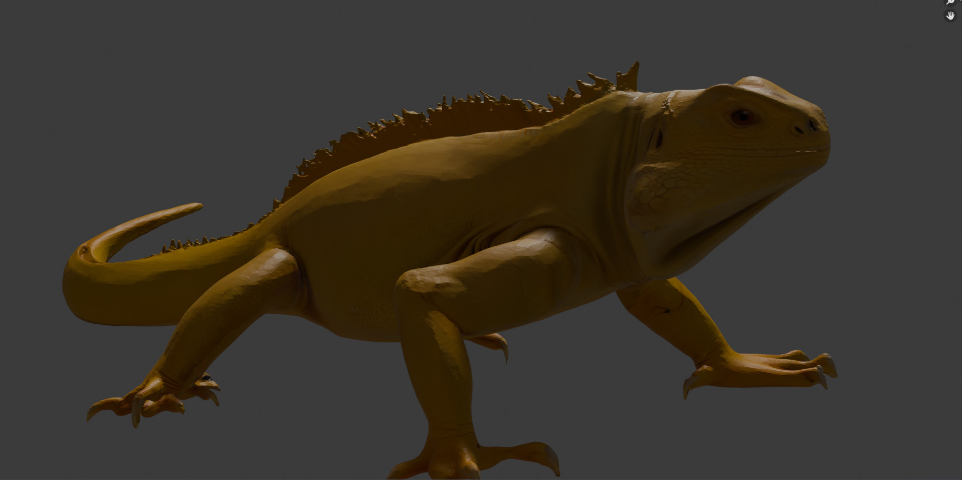 Golden Iguana 3D model_2