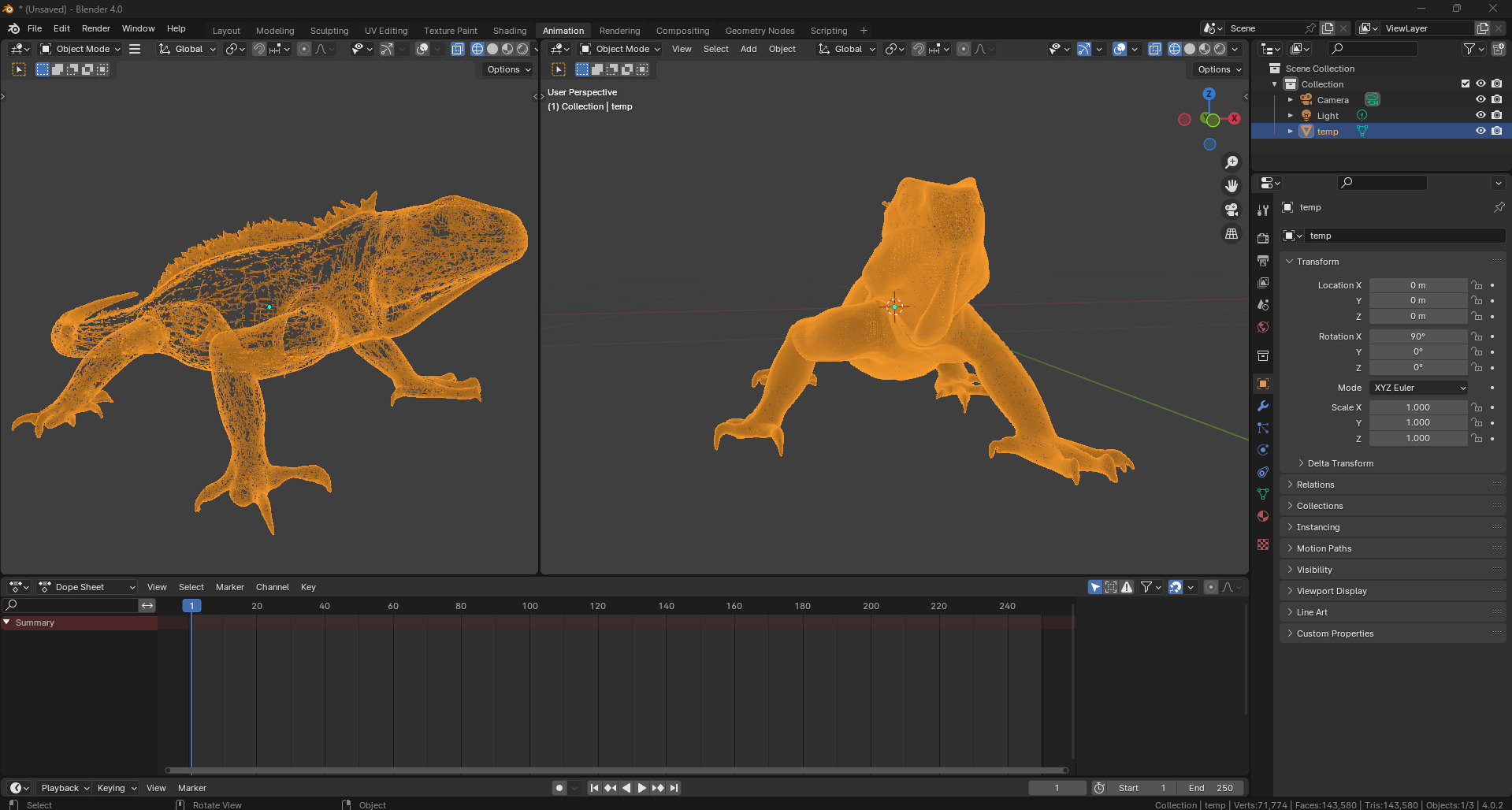 Golden Iguana 3D model_3