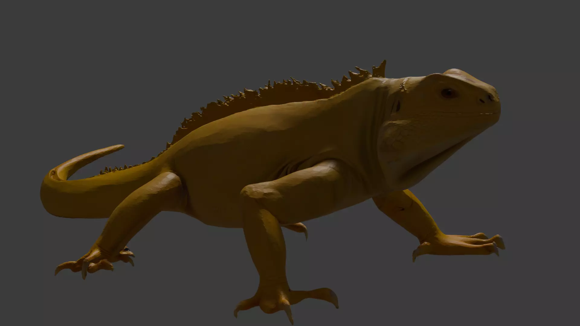 Golden Iguana 3D model_0