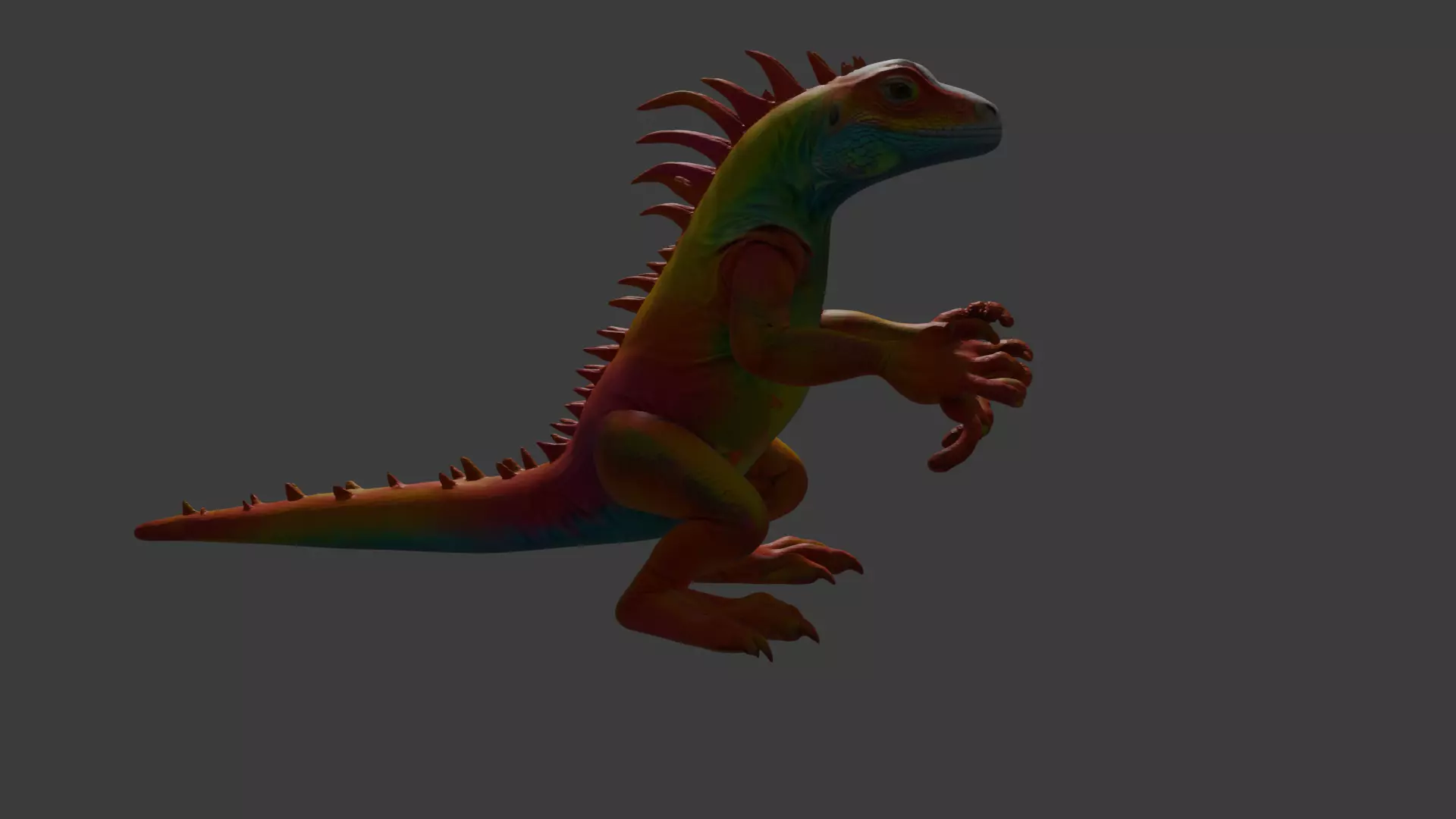 Rainbow Iguana 3D model_0