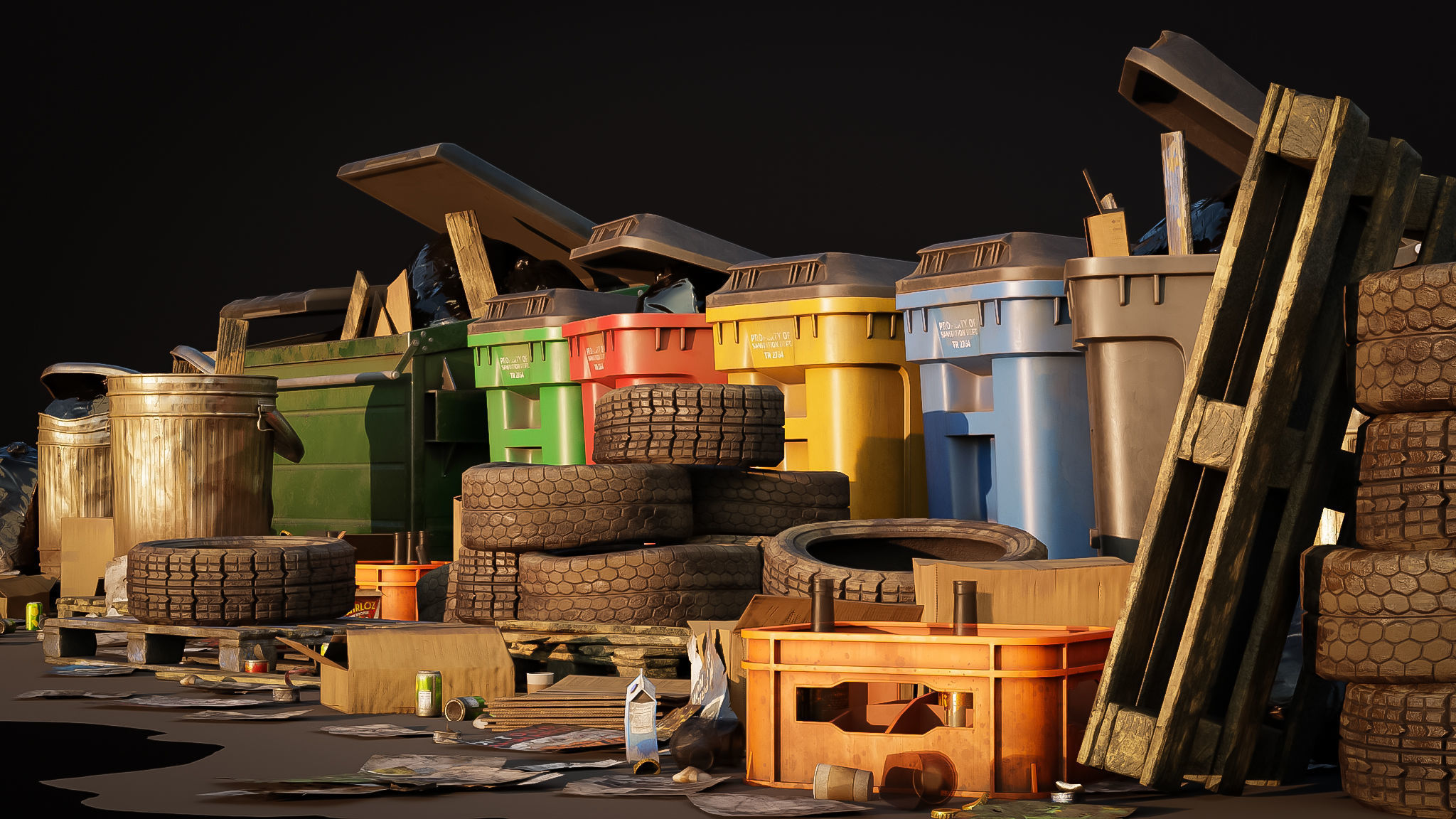 Trash Pack - Urban Game-Ready Assets 3D Model Collection_5