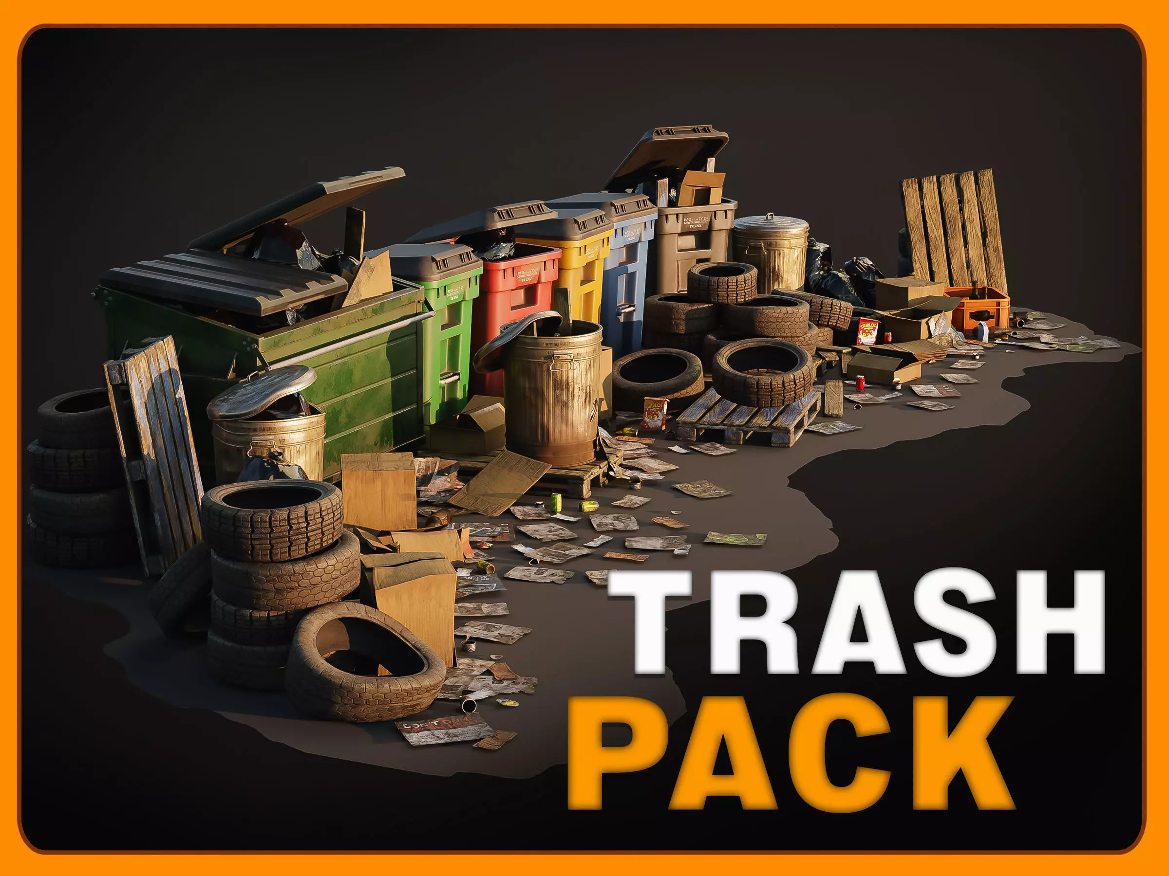 Trash Pack - Urban Game-Ready Assets 3D Model Collection_0
