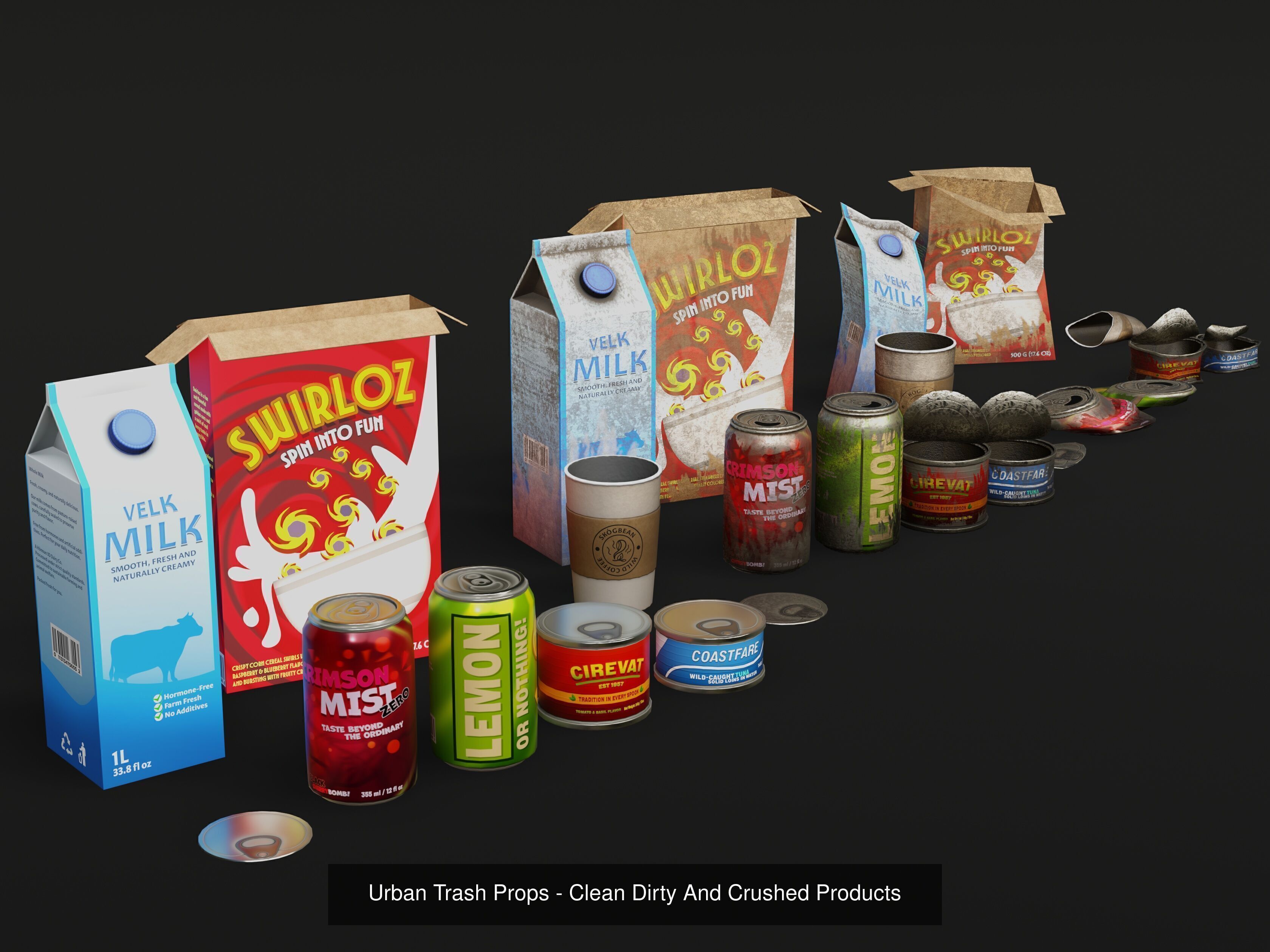 Trash Pack - Urban Game-Ready Assets 3D Model Collection_10