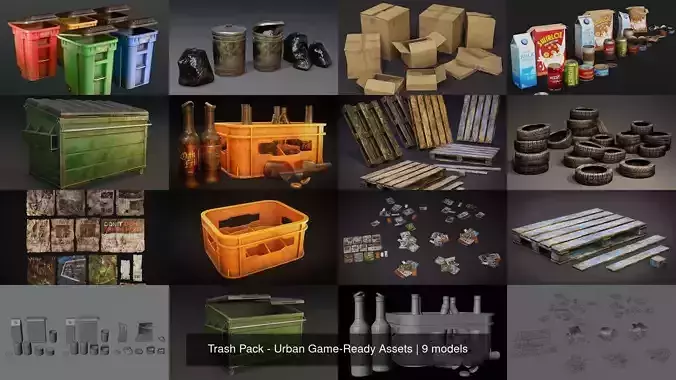 Trash Pack - Urban Game-Ready Assets