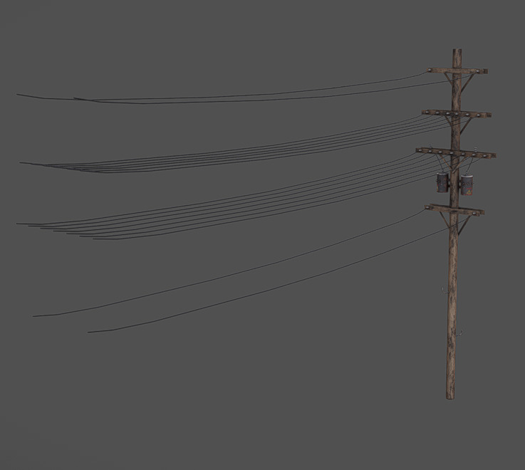 Light Pole Low-poly 3D model_1
