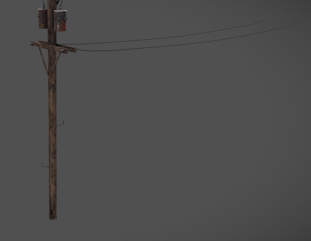 Light Pole Low-poly 3D model_7