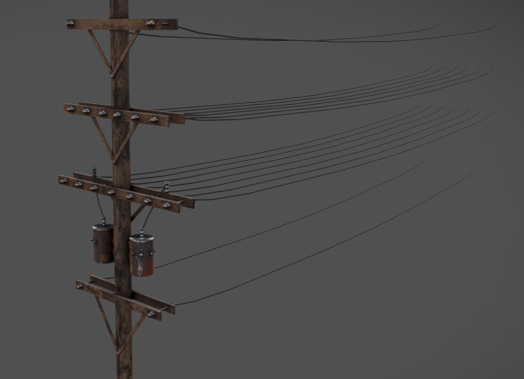 Light Pole Low-poly 3D model_6