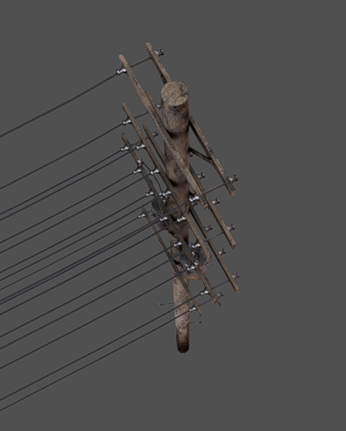 Light Pole Low-poly 3D model_4